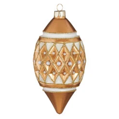 Raz 4" Gold Diamond Point With Pearls Glass Christmas Ornament 4122807 -The Jelly Christmas Shop apiks3ckv 05650.1646091960