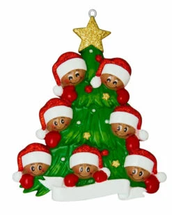 African American Christmas Tree Family Of 7 Personalized Christmas Ornament AA827-7 -The Jelly Christmas Shop apil4gqnu 42508.1646091907