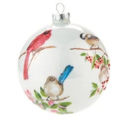 Raz 4.75" Winter Bird Glass Christmas Ornament 4024608 -The Jelly Christmas Shop apilsstha 68080.1646091961