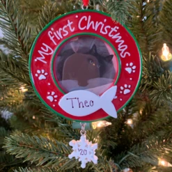 Kitty Cat's First Christmas Picture Frame Personalized Christmas Ornament PF1716 -The Jelly Christmas Shop apilwl4ms 91759.1646091888