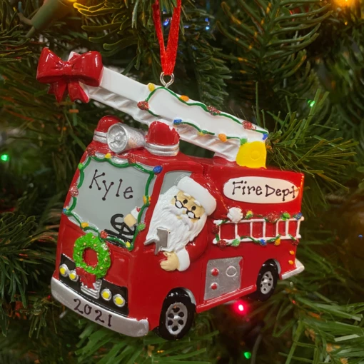 Christmas Parade Fire Truck Personalized Christmas Ornament OR1583 - Image 2