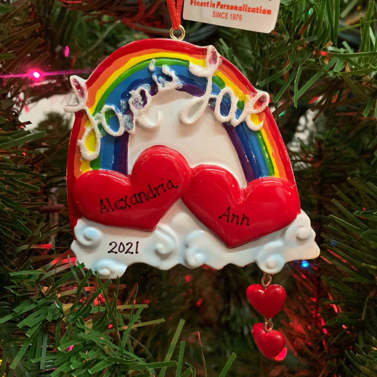 Kurt Adler 3.75" Love Is Love Rainbow Personalized Christmas Ornament W8454 3 Kurt Adler 3.75" Love Is Love Rainbow Personalized Christmas Ornament W8454