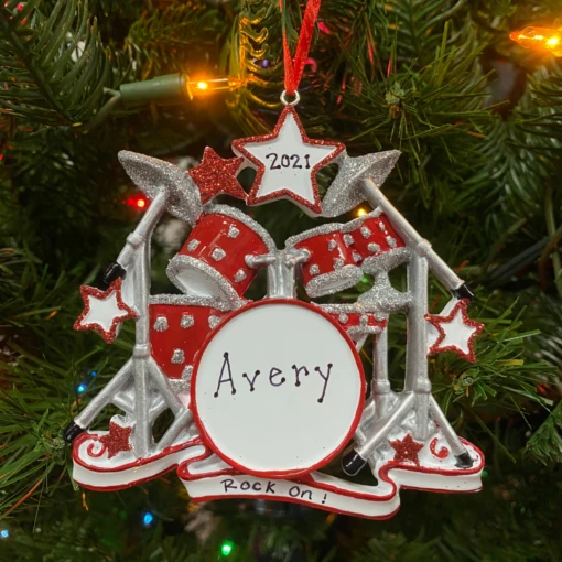 Drum Set Personalized Christmas Ornament OR640 - Image 2