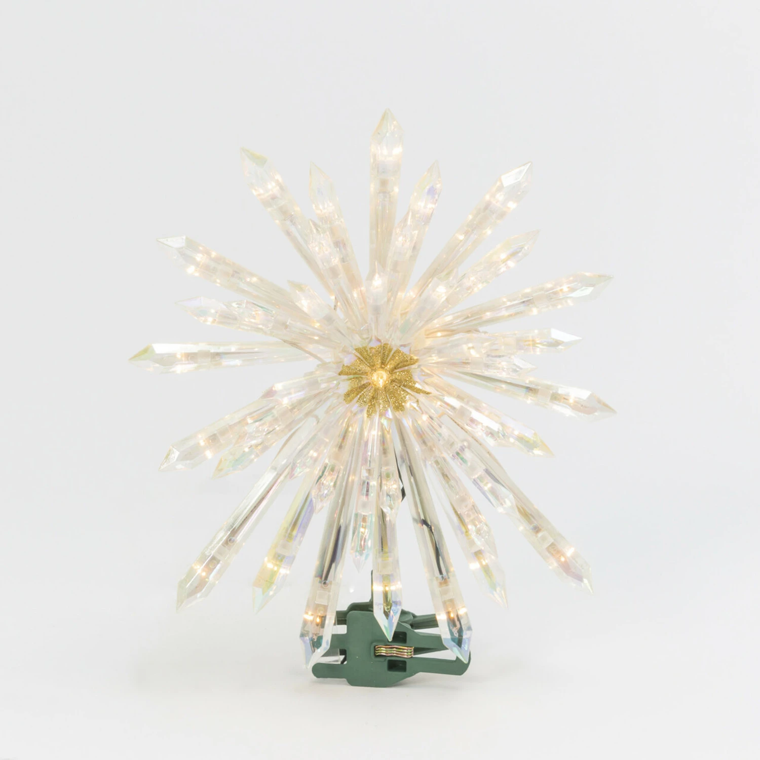 13.5" Electric Lighted Glittered Crystal Starburst Christmas Tree Topper 2619000 3 13.5" Electric Lighted Glittered Crystal Starburst Christmas Tree Topper 2619000