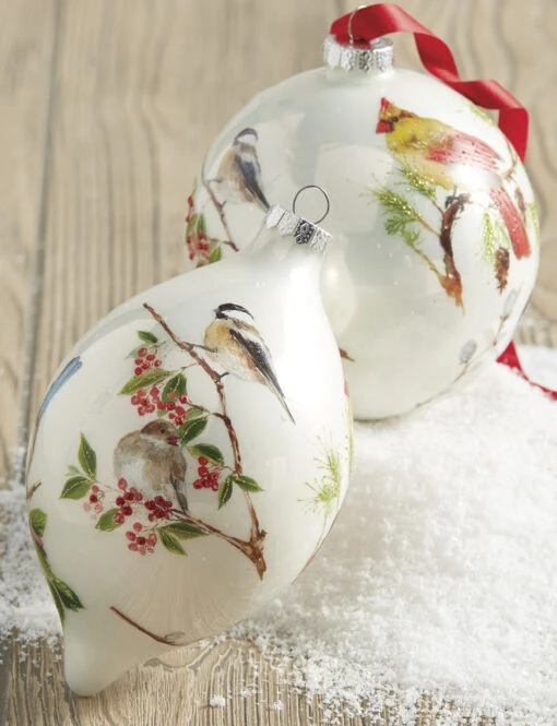 Raz 4.75" Winter Bird Glass Christmas Ornament 4024608 - Image 2