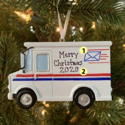 Postal Worker Mail Truck Personalized Christmas Ornament OR1815