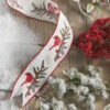 Raz 4" Cardinal Wired Embroidered Christmas Ribbon R4171874 -The Jelly Christmas Shop apip3jfd4 20922.1646091881