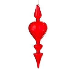 Raz 11.25" Bright Red Finial Glass Christmas Ornament 4122878 -The Jelly Christmas Shop apipa11y0 51050.1646091901