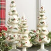 Raz 13.25" Set Of 3 Holly Patterned Jeweled Glass Christmas Tree Figure 4122863 -The Jelly Christmas Shop apipfdkwe 82431.1646091944