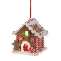Raz 3.25" LED Lighted Claydough Gingerbread House Christmas Ornament 3815534 -The Jelly Christmas Shop apiprgoun 04451.1646091907