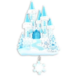 Blue And White Ice Castle Personalized Christmas Ornament OR1462 -The Jelly Christmas Shop apiqxdcjd 15301.1646091960
