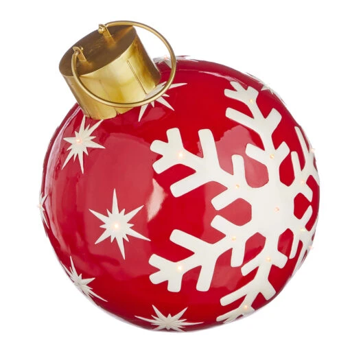 Raz Red Or Green LED Lighted Ornament Christmas Decorations - Image 2