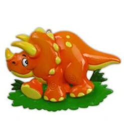 Orange Triceratops Dinosaur Personalized Christmas Ornament OR816-C -The Jelly Christmas Shop apirnujty 51972.1646091949
