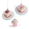 Kurt Adler 3.25" Pink Miniature Cake Glass Christmas Ornament C6374 2 Kurt Adler 3.25" Pink Miniature Cake Glass Christmas Ornament C6374 -The Jelly Christmas Shop apirpoz00 67666.1646091886