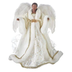 Raz 16" African American White And Gold Angel Christmas Tree Topper 4115551 -The Jelly Christmas Shop apit5x5qr 20412.1646091961