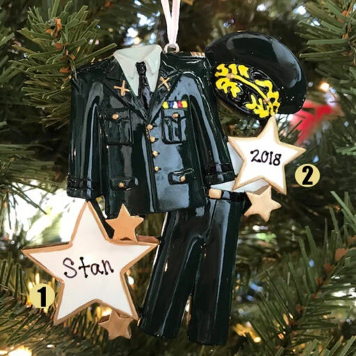 Armed Services Army Uniform Personalized Christmas Ornament - Image 2