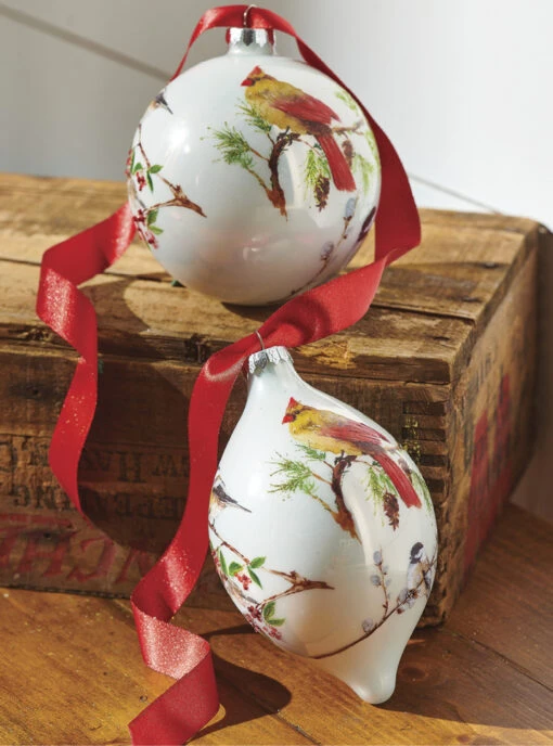 Raz 4.75" Winter Bird Glass Christmas Ornament 4024608