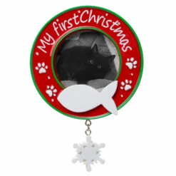 Kitty Cat's First Christmas Picture Frame Personalized Christmas Ornament PF1716 -The Jelly Christmas Shop apivyvxuv 42025.1646091886