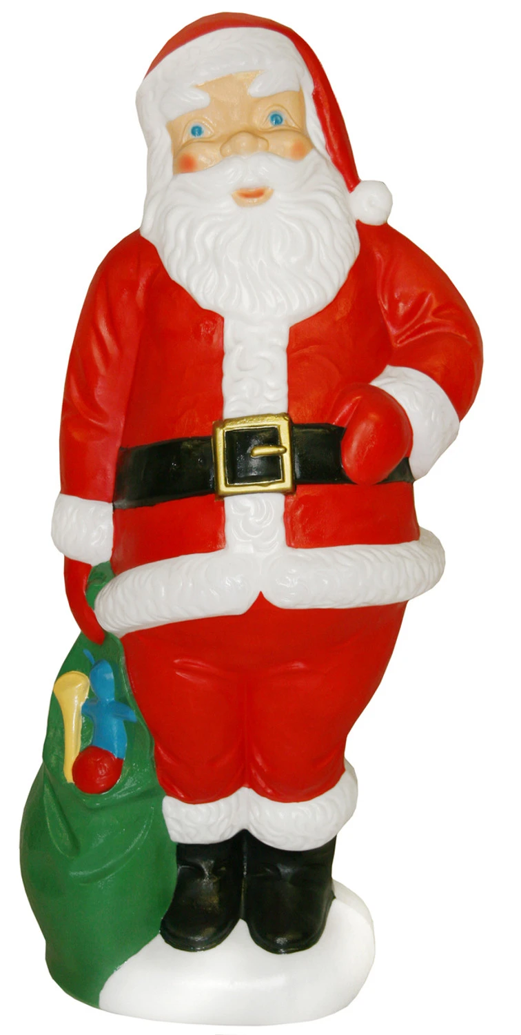 60" Large Santa With Green Bag Christmas Blow Mold C952 3 60" Large Santa With Green Bag Christmas Blow Mold C952