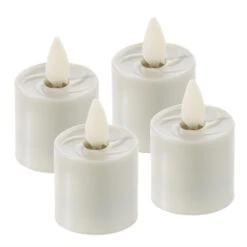 Liown 1.6" Set Of 4 Moving Flame Tealight Rechargeable Candles 36121