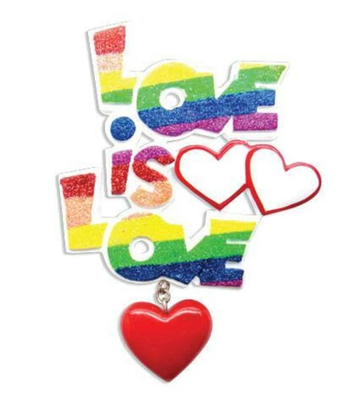 Pride "Love Is Love" Personalized Christmas Ornament OR1455 - Image 3