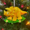 Orange Triceratops Dinosaur Personalized Christmas Ornament OR816-C -The Jelly Christmas Shop apizq01ww 49937.1646091950