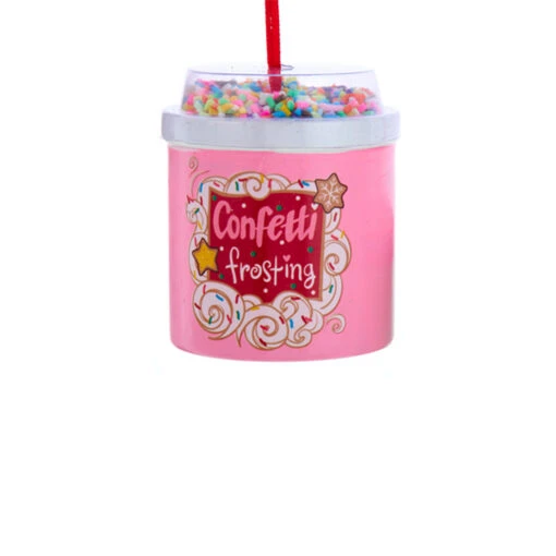 Kurt Adler 2.5" Cake Frosting Can Christmas Ornament D4367 - Image 2