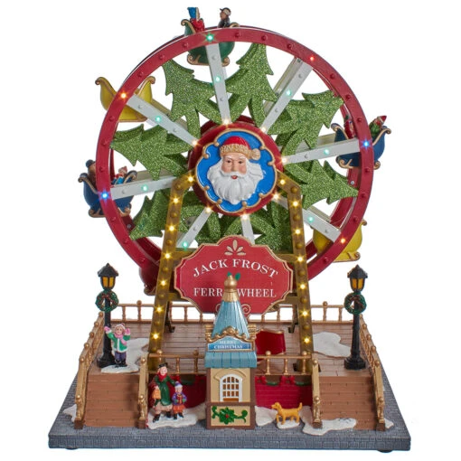 Kurt Adler 13" Lighted Musical Christmas Ferris Wheel Decoration JEL1322