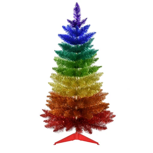 Kurt Adler 3' Or 4' Un-Lit Rainbow Foil Artificial Christmas Tree - Image 2