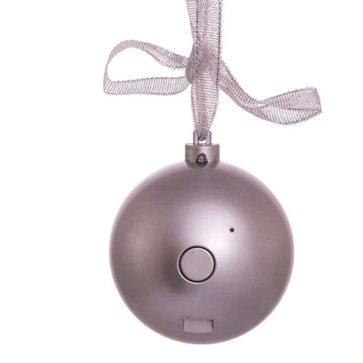 Kurt Adler 70MM Bluetooth Musical Silver Ball Christmas Ornament USB1300 - Image 5
